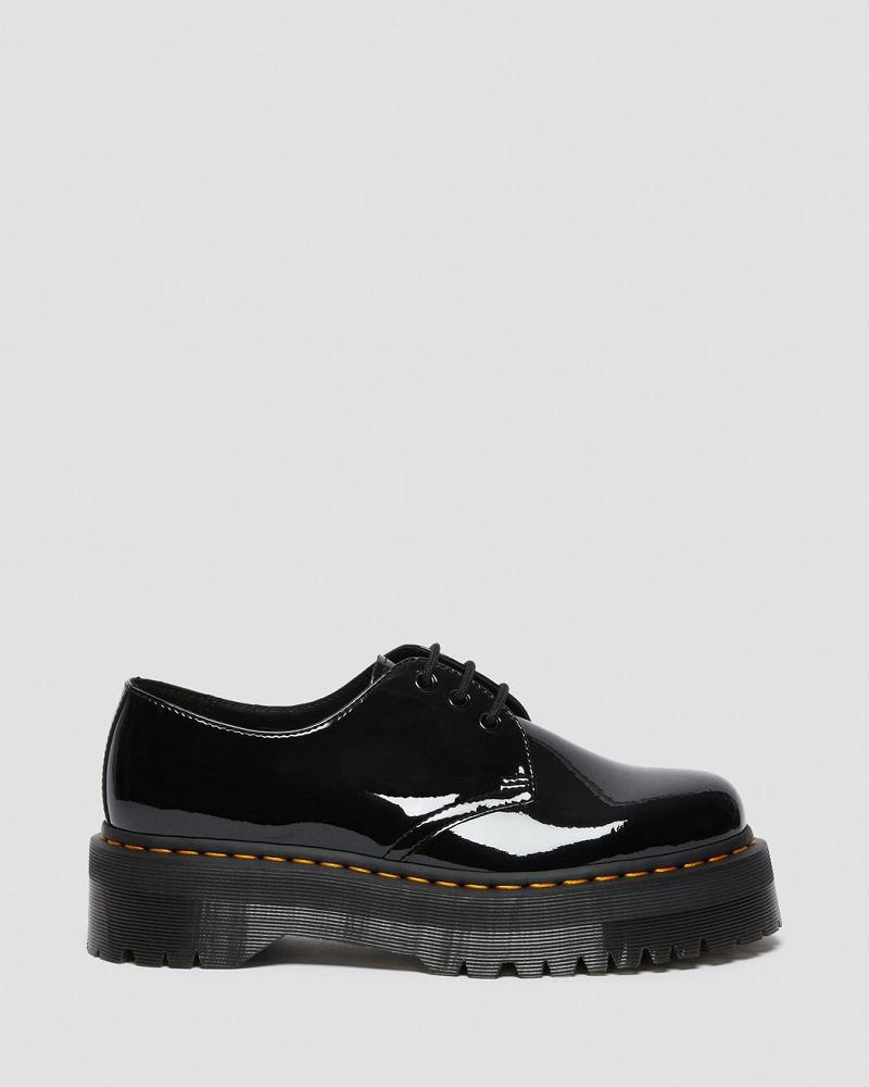 Zapatos Oxford Dr Martens 1461 Charol Cuero Plataforma Mujer Negros | MX 42VRW